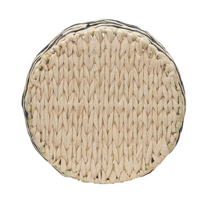 Household Essentials Cattail and Paper Zee Basket, Natural and Black