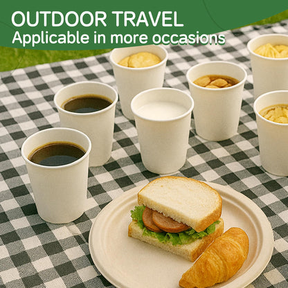 ECOEXTRA Coffee Cups 12 oz 300 Pack, 12 oz Paper Cups, Hot Beverage Drinking Cups, White Paper Hot Disposable Coffee Cups, Suitable for Party, Picnic, Travel, and Events