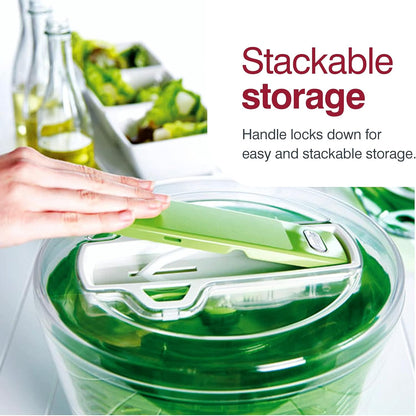 Zyliss Swift Dry Salad Spinner Large - Plastic Lettuce Colander and Spinner, Green
