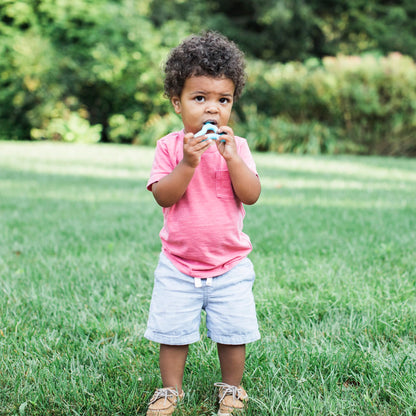 Green Sprouts Silicone Molar Teether, 12mo+, Platinum-Cured Silicone, Sterilizer Safe, Tested for Hormones - Light Blueberry