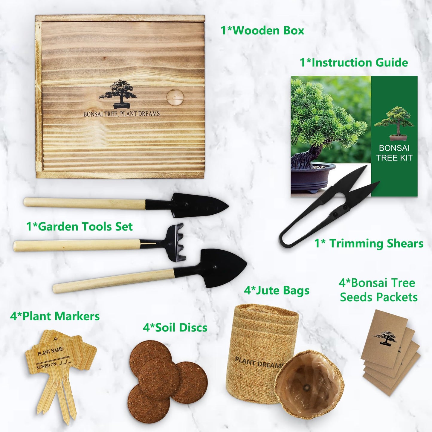 Bonsai Tree Starter Kit for Beginners - Indoor Live Plant Gardening Adult Craft DIY Kits - Unique Christmas, Birthday, White Elephant Gifts for Women, Men & Kids