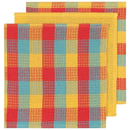 Now Designs Check Dishcloth Set, Cotton, Lemon
