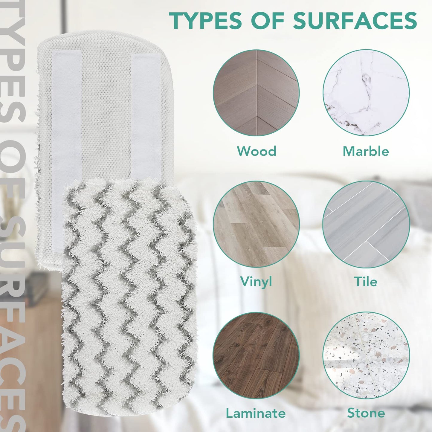 Sgizoku S1000 S2001 Steam Mop Replacement Pads for Shark Steam Mop S1000 S1000A S1000C S1000WM S10001C S1200 & S2001 SteamSpot Steam Mop - Dirt Grip, Washable & Reusable for All Floor Clean - 5Pack
