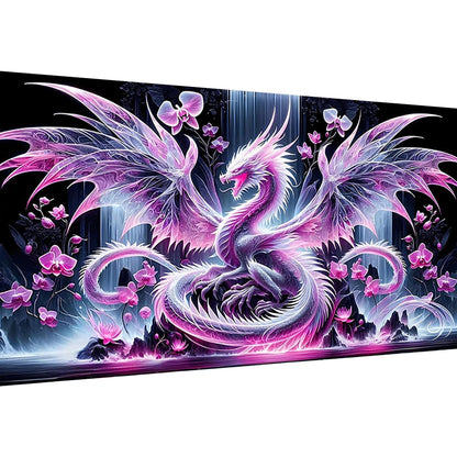 Ekuxom Large Diamond Art Kits for Adults- Large Dragon Diamond Painting Kits for Adults-5D DIY Round Full Drill Waterfall Diamonds Gem Art Kit for Gifts Home Wall Decor 27.5 X 15.7 inch