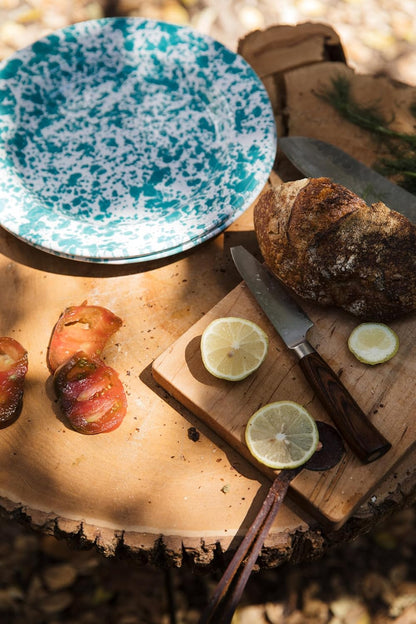Dinner Plate, 10.25 inch, Blue/White Splatter by Enamelware