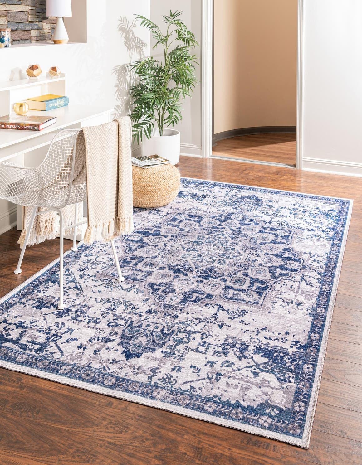 Unique Loom Renaissance Collection Area Rug - Roma (10' 6" x 14' 1" Rectangle, Gray Blue/ Ivory)