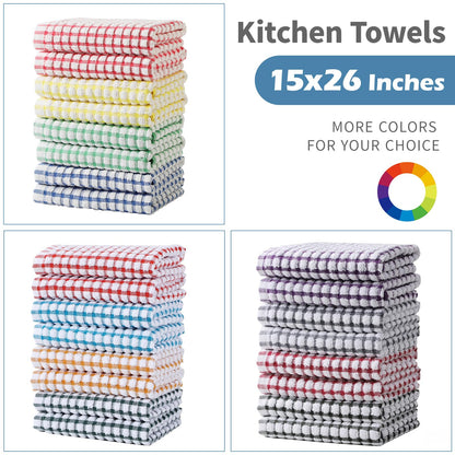 Oeleky Dish Towels for Kitchen 15x26 Inches, Pack of 8 Cotton Kitchen Towels for Drying Dishes (Multi, 15x26 inches)