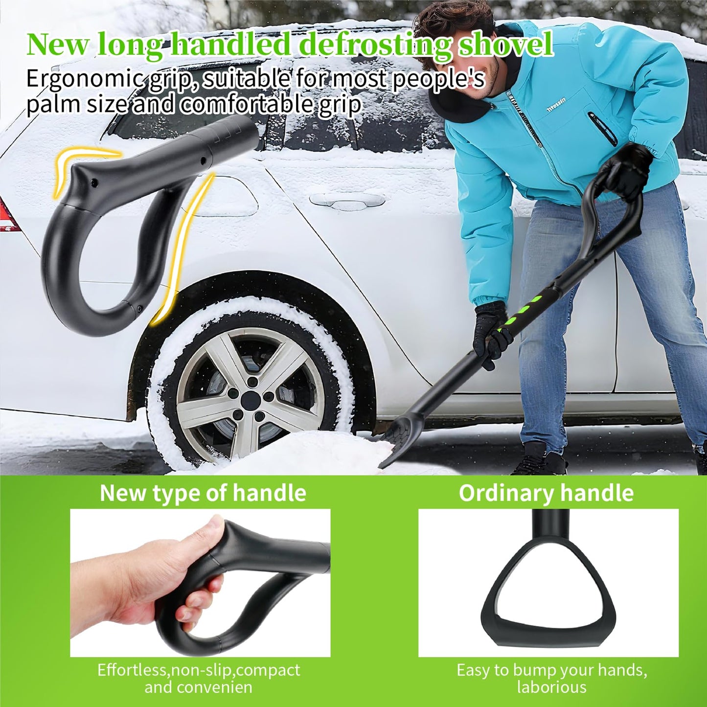 25.8'' Larger Ice Scrapers for Car Windshield | Dang Near Indestructible Ice from Scrape Frost and Ice |3-in-1 Emergency Snow Shovel | Detachable Remover with Foam Grip for Small Cars, Trucks, SUVs