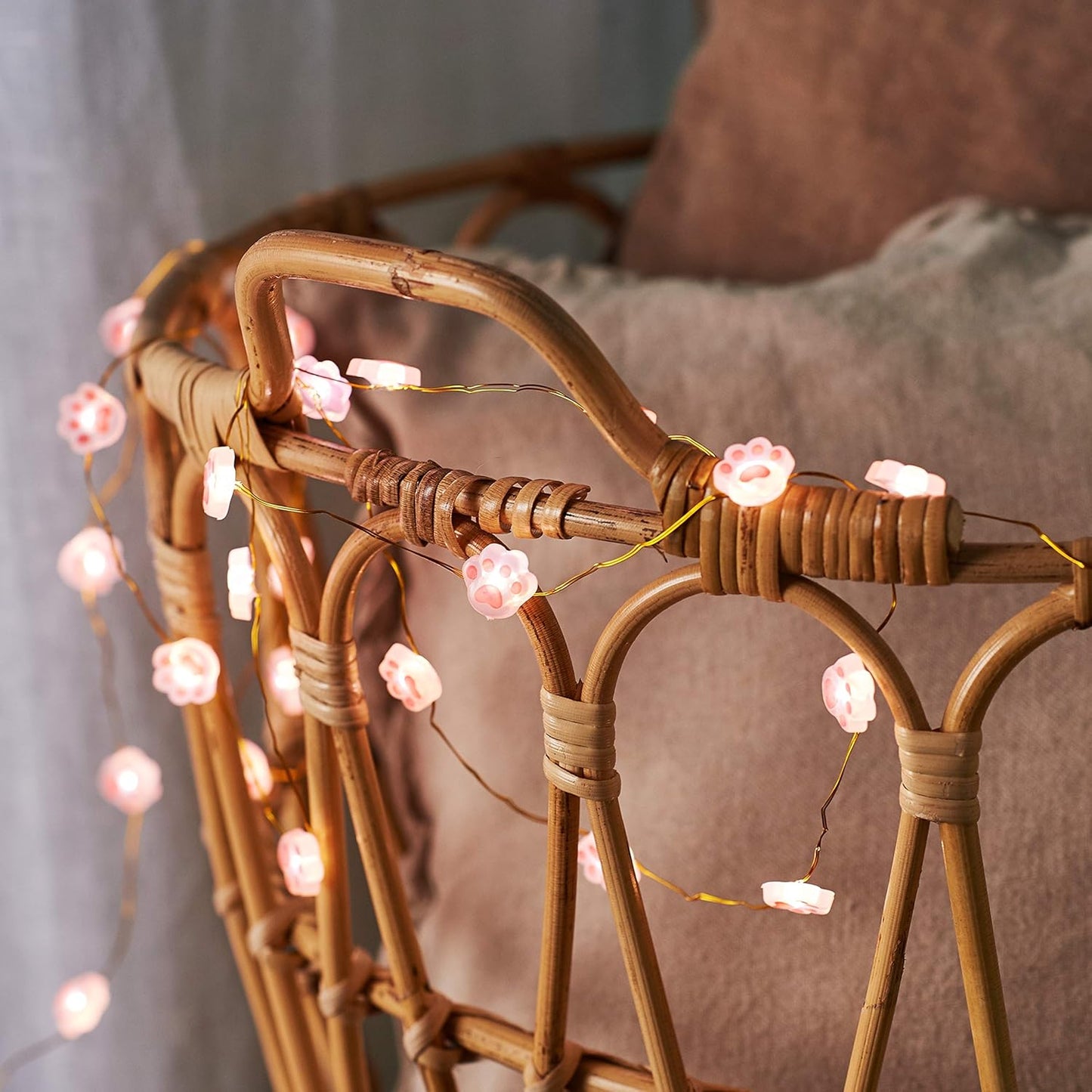 Christmas Fairy Lights Cat Paw String Lights - Cute Decorations for Cat Christmas Tree & Kids Bedroom