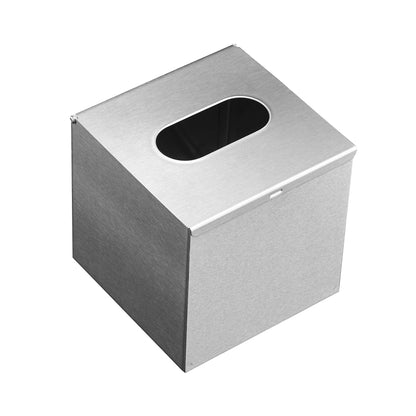 JunSun Square Tissue Box Cover Tissue Box Holder Napkin Holder Tissue Cube Box Decorative Holder For Bathroom Bedroom Office Dresser Nightstand Desk Tabletop 5"X 5" X 5"-Stainless Steel Brushed Nickel