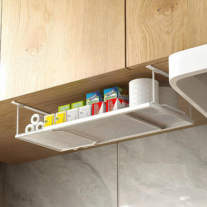 1 Pack 0.94 Inches Expandable Under Cabinet Shelf, Under Shelf Basket with Thick Clips for Kitchen Cupboard, Metal
