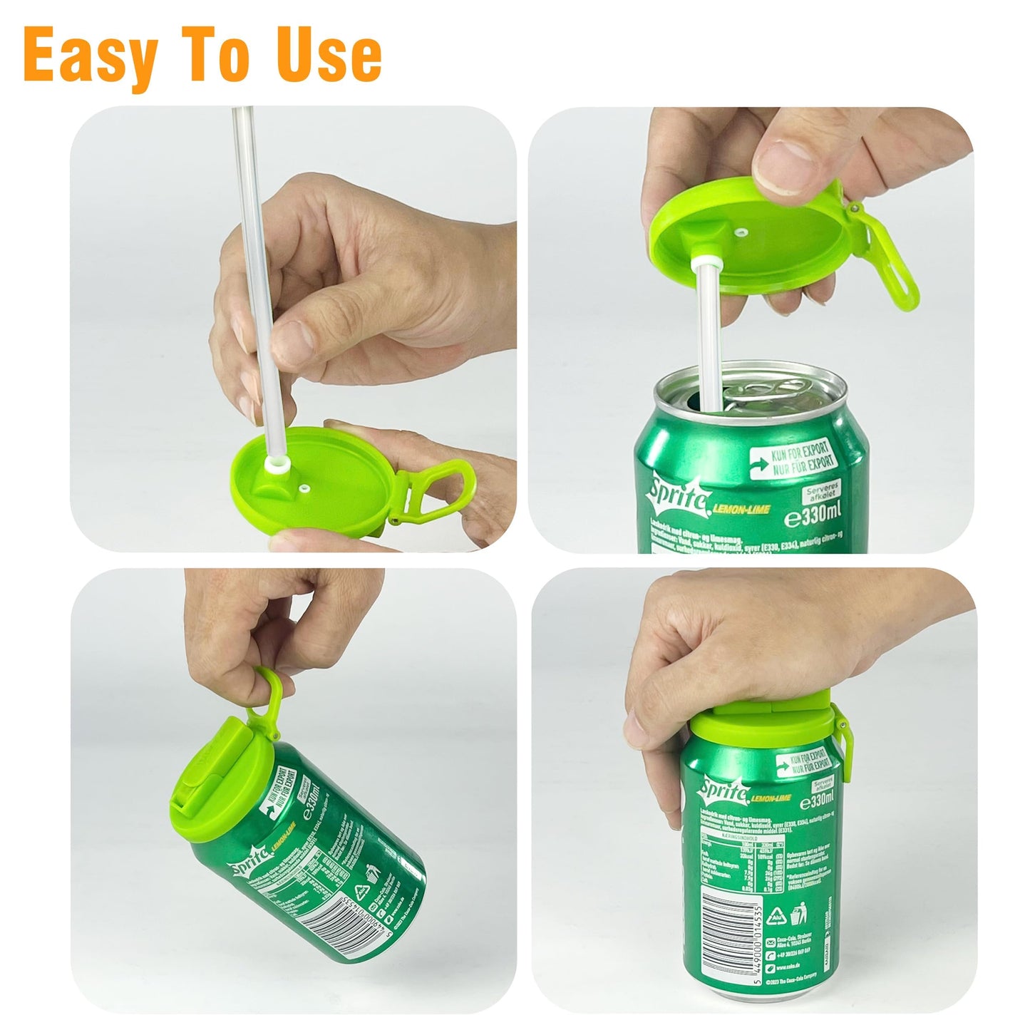 ORIGINAL CREATOR - DIPESI 6 pack 6 color Soda Can Lids with Straws, Reusable Silicone Straws Soda Can Covers, BPA-Free,Airtight Seal, Easy to Use, Prevents Spills, Fits Standard Cans.
