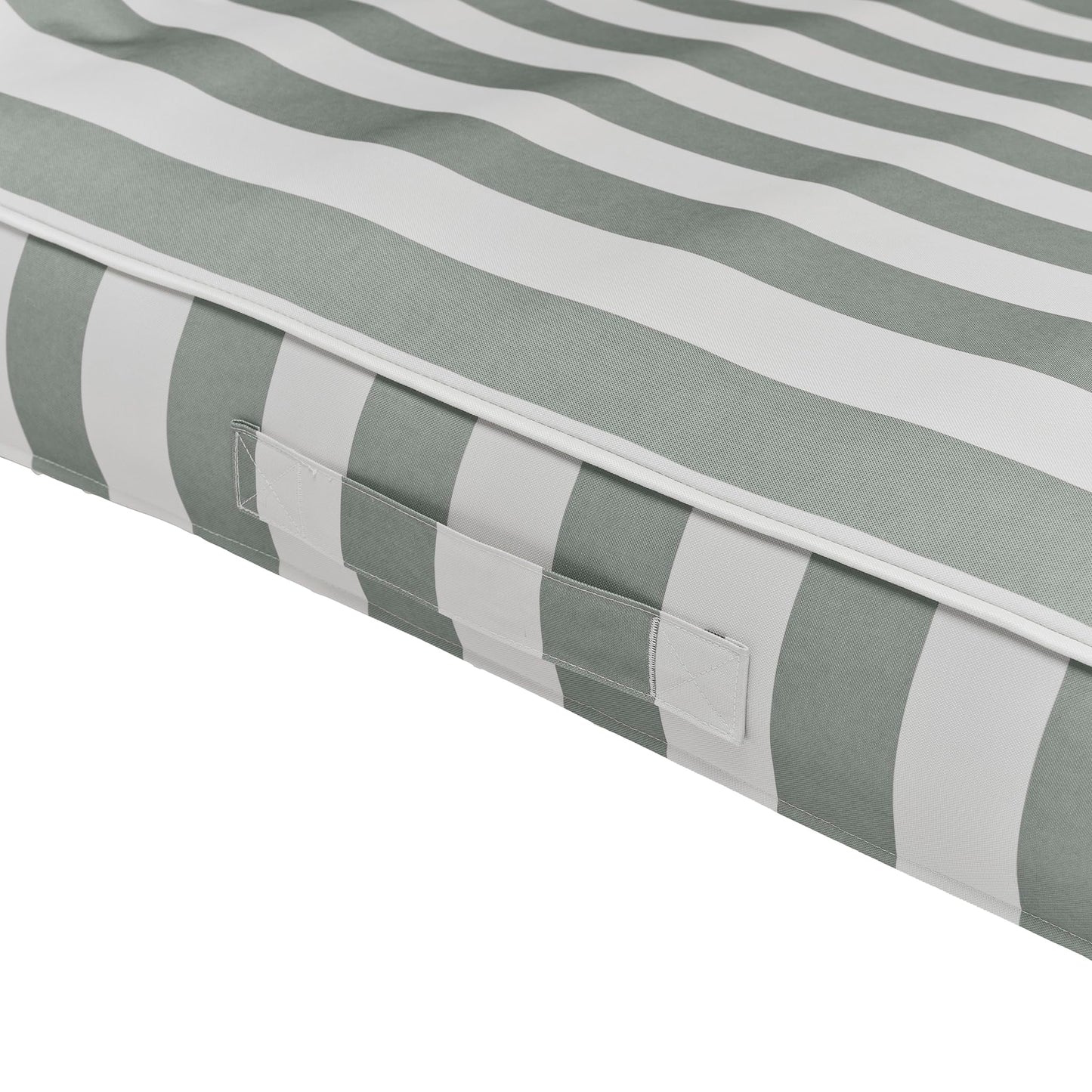 SUNNYLiFE Luxe Double Lounger, Floating Pool Lounger, Water and Land Use, Backrest Design, PVC and Polyester, Seagrass Stripe, 70.87 x 33.46 x 20.47 inches, 9.7 lbs