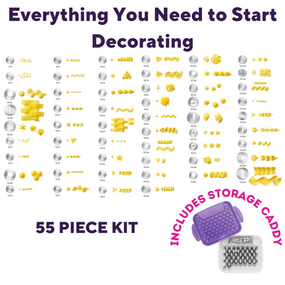 Wilton Master Cake Decorating Piping Tips Set - Decorating Supplies for Cakes & Cupcakes - Comes with Carrying Case - Includes Star, Leaf, Zigzag Tips & More - 55-Piece Set