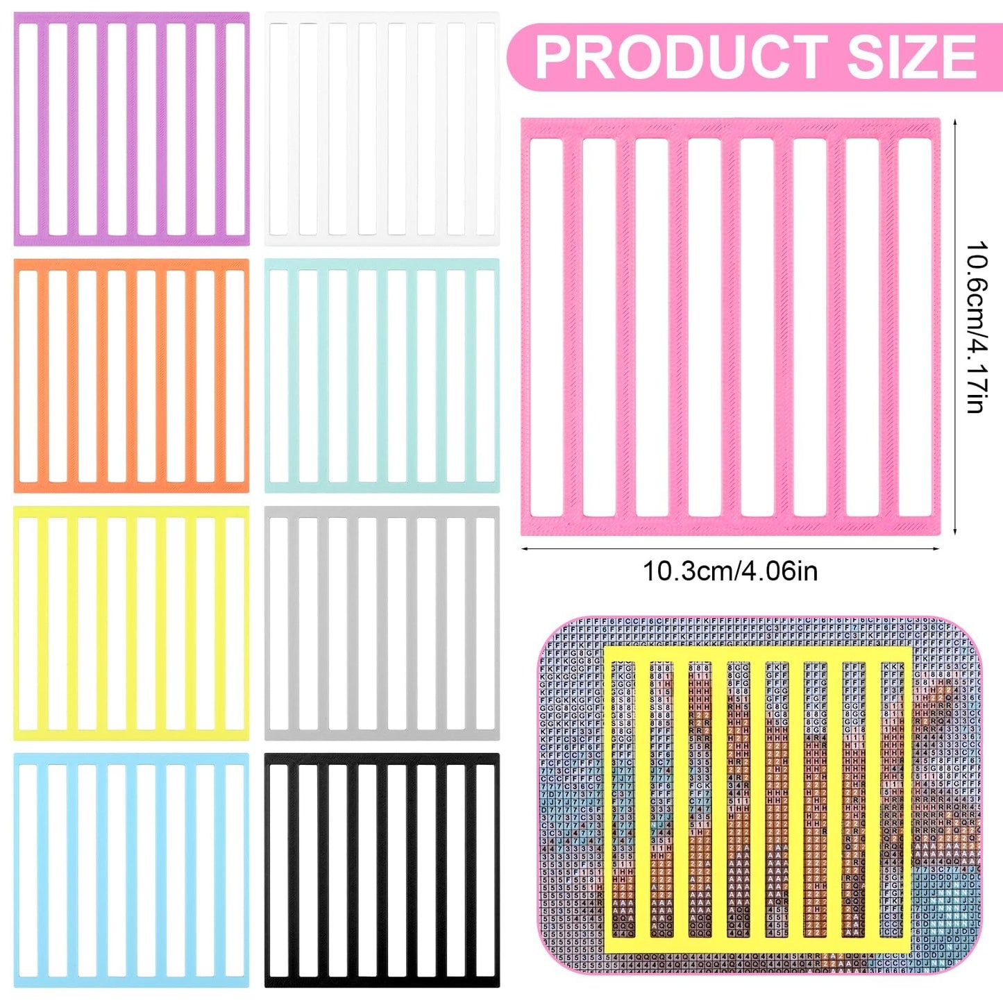 9Pcs Diamonds Painting Rulers 9 Colors Diamond Ruler Reusable Diamond Kit Alignment Tool Painting Guide for Diamonds Painting Enthusiasts