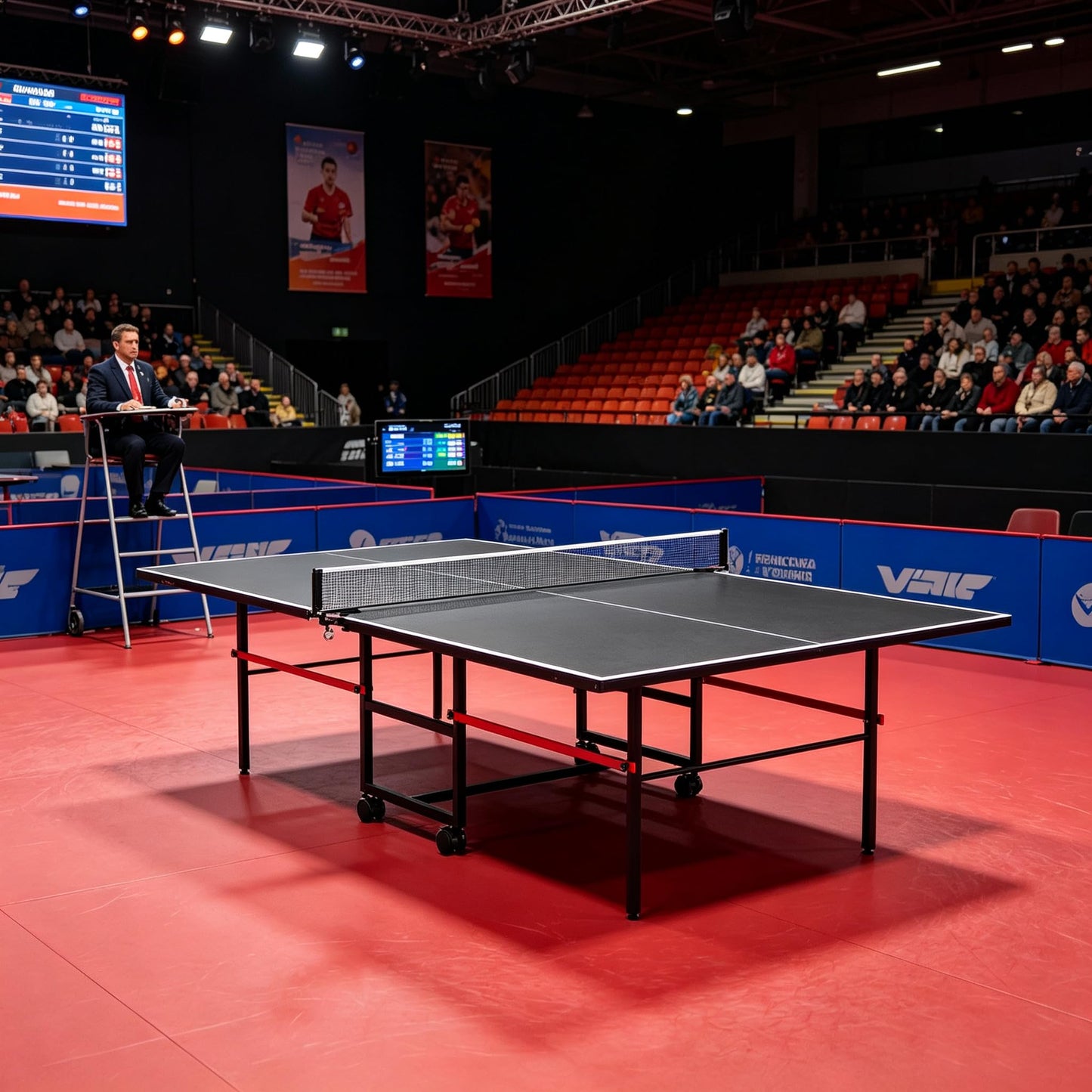 8FT Table Tennis Table with Net, Indoor/Outdoor Professional Ping Pong Table for Kids Adults, Folding Ping Pong Table, Complete Set with Paddles and Balls, School Playground Game Table (Black)
