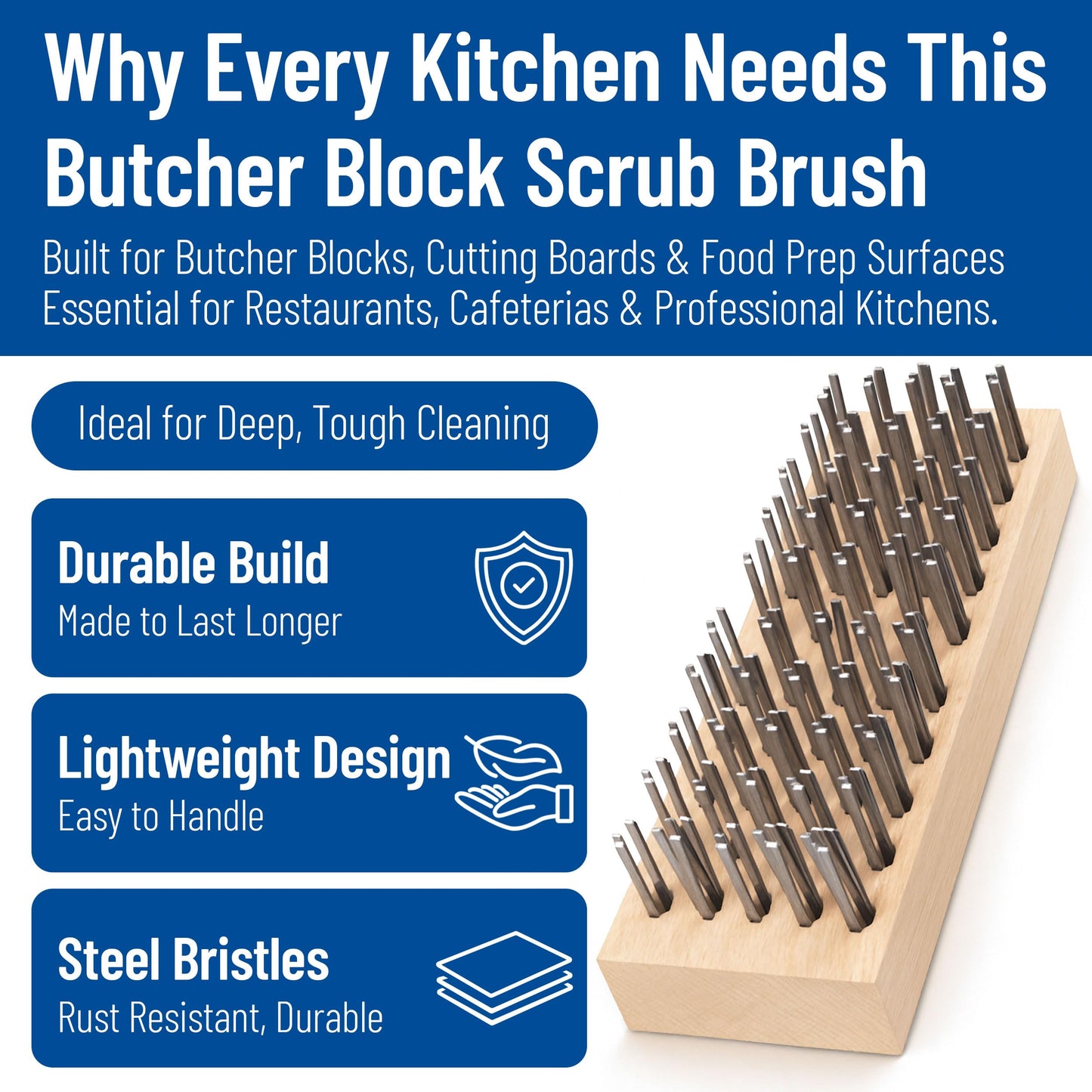 Carlisle FoodService Products 4578100 Butcher Block Scrub Brush