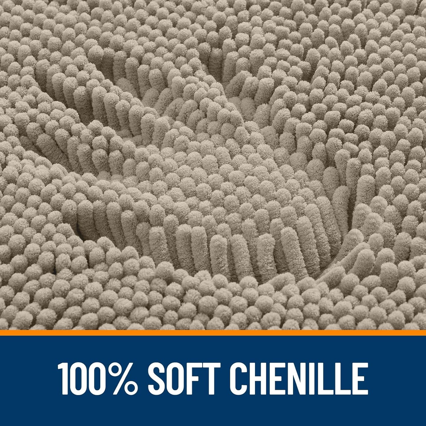 OLANLY Bathroom Runner Rugs - Soft Absorbent Chenille Bath Mats | Quick Dry, Machine Washable, 59x20 in Warm Taupe