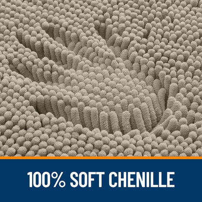 OLANLY Large Bathroom Rugs - Extra Soft Chenille Bath Mats | Quick-Dry, Machine Washable, Warm Taupe 70x46