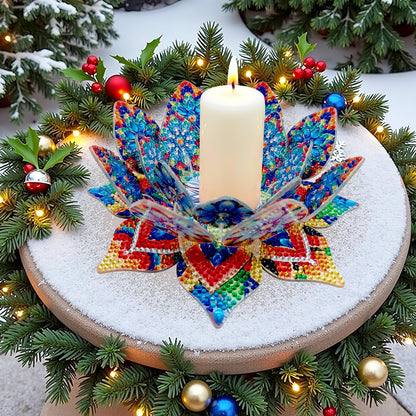 5D DIY Diamond Art Painting PVC Flower Candle Holders Tealight/Tea Light/Votive Candle Holder, for Table Centerpiece Home Décor Party Wedding Dinning-Flower04