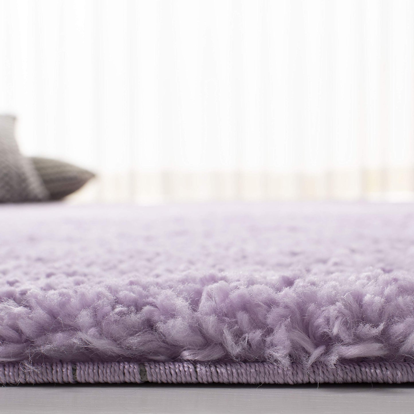 SAFAVIEH August Shag Collection Area Rug - 9' x 12', Lilac, Solid Design, Non-Shedding & Easy Care, 1.2-inch Thick Ideal for High Traffic Areas in Living Room, Bedroom (AUG900V)