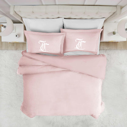 Juicy Couture - Comforter Set - Gothic Design Bedding - Twin/Twin XL - 2 Piece Set Includes (1) 90" x 68" Comforter and (1) 20" x 26" Sham - Wrinkle Resistant - Bedroom Decor - Marshmallow Pink
