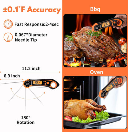 Digital Meat Thermometers for Cooking Grilling - IPX7 Waterproof Instant Read Food Thermometer for BBQ