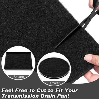 Dilsuaco 3 Pcs 22'' Oil Drain Splash Pad, Heat-Resistant Square No-Splatter Pad fits Most Oil Drains Anti Oil Splash Pad for Car Oil Changing Drain Pan Transmission, Black
