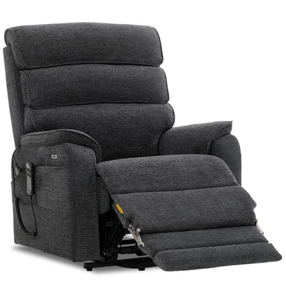 DYNOX 400 LBS Big Tall Man Large-Wide Power Dual Motor Lift Recliners Chairs for Elderly, Lay Flat Lift Chair with Infinite Positions, Heat & Massage, Extended Footrest (9298L, Chenille, Grey)