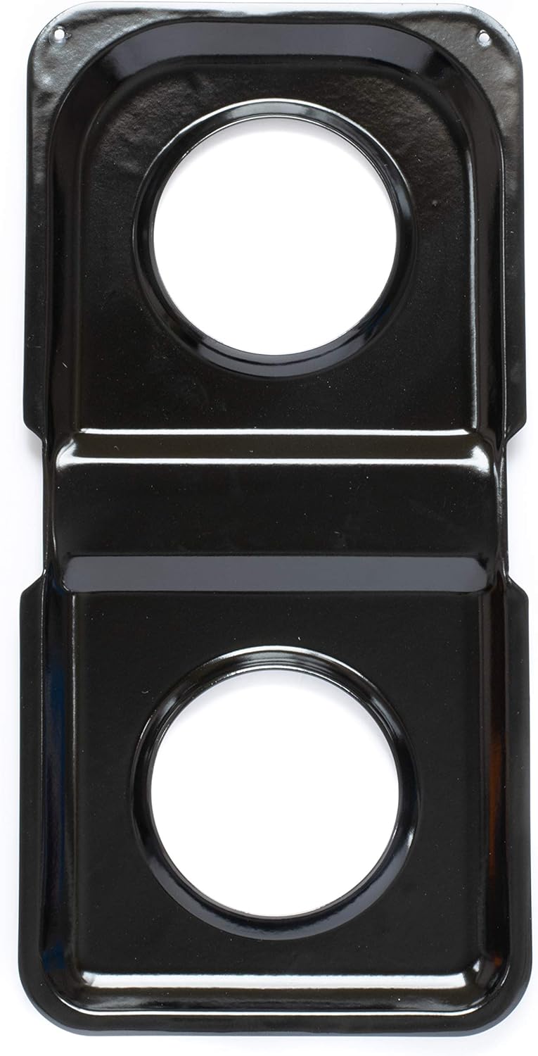 Range Kleen P501 Black Porcelain Rectangular Gas Stove Drip Pan, 16.875 x 8.125-Inches