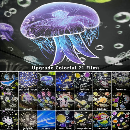 21 Sets of Films, Projector Night Light for Kids Bedroom, Ceiling, Baby Night Light Projector, Star Galaxy Projector for Baby Kids Girls with 360° Rotating, Birthday, Christmas, Nursery, Room Decor