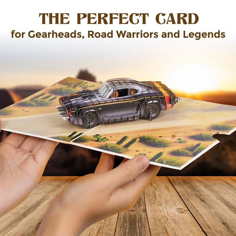 PopUpia Classic Car 3D Pop Up Card – Birthday Cards for Men, Father’s Day Card Car Theme, Muscle Car Greeting Card, Unique Gift for Classic Car Lover, Handmade Keepsake for Dad, Husband, or Boyfriend