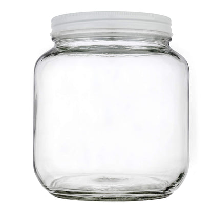 Half Gallon Glass Large Mason Jar Wide Mouth with Airtight Metal Lid - 1/2 Gallon Mason Jars - BPA-Free Glass Jar with Lid - Dishwasher Safe- By Kitchentoolz - Made in USA