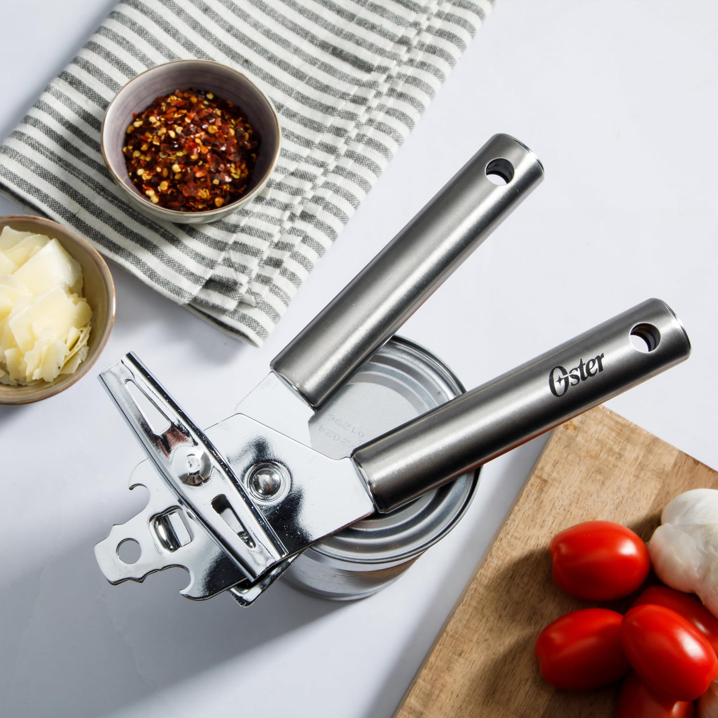 Oster Baldwyn Multifunction Can Opener and Bottle Opener with Stainless Steel Handle – Durable Kitchen Tool for Easy Opening