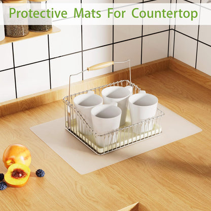 Clear Silicone Mats for Kitchen Counter, 11.8” x 15.75” Non-slip Waterproof Protector Liner, 2/Pack