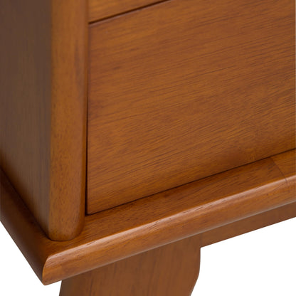 SIMPLIHOME Draper 35 inch Mid-Century Modern 6 Cubbie Bookcase with Drawer (Set of 2) in Teak Brown for the Living Room, Study Room and Office