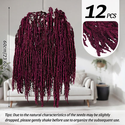 Suncalla 12 Pcs Dark Purple Spring Natural Dried Amaranthus Hanging Flowers Amaranthus Artificial Flowers for Wedding Arch Bouquet Floral Garland Wall Home Decoration (23 Inch)