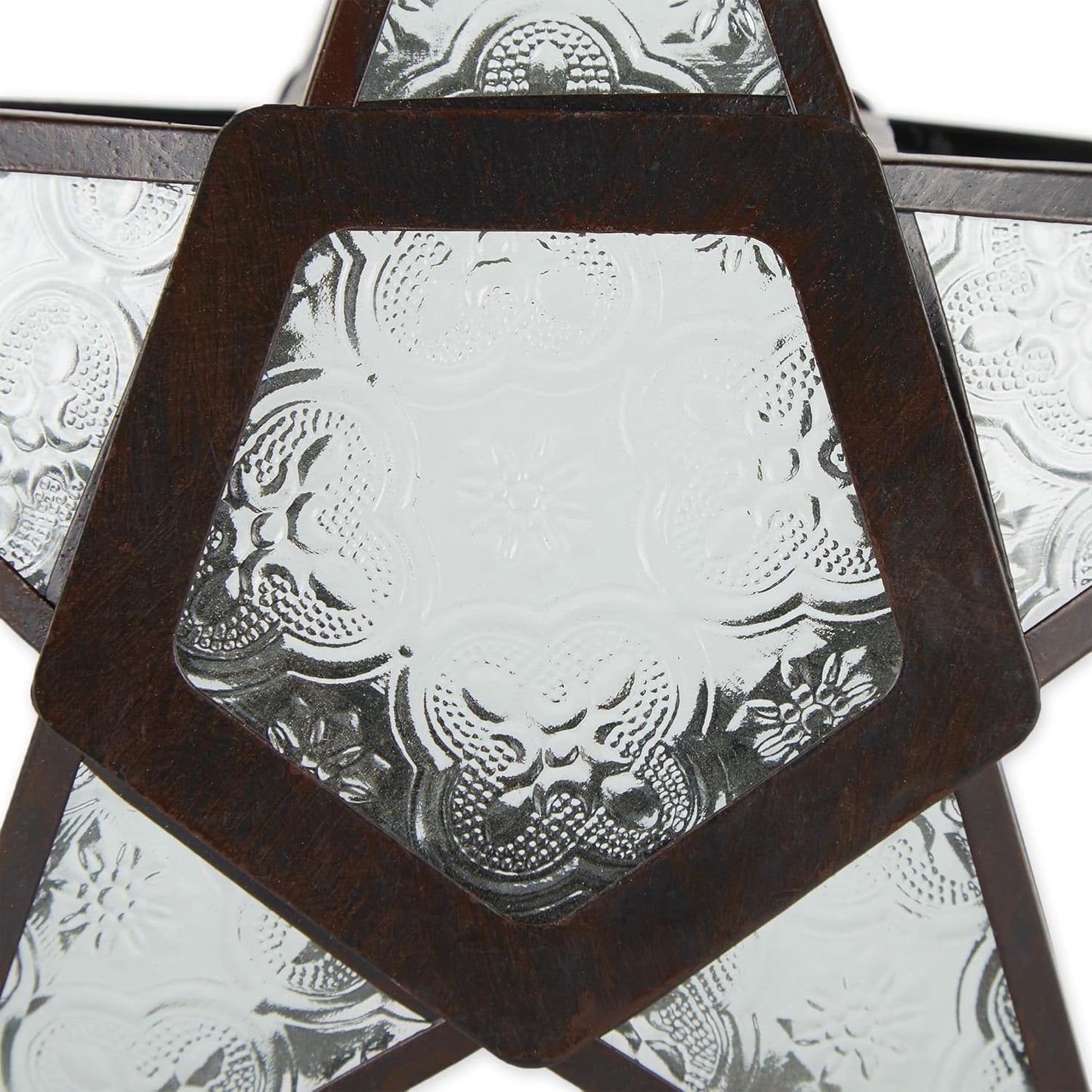 Zings & Thingz Beautiful Hanging Star Candle Lantern, 9.5" Tall, Clear Glass