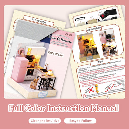 Flever Dollhouse Miniature DIY House Kit Creative Room with Furniture for Romantic Artwork Gift (Taste of Life)