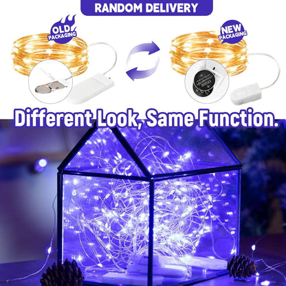 12-Pack 7 20 LED Fairy Lights Feet Battery Powered Waterproof Silver Wire Slim Copper Wire Pastel Lights for DIY