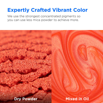 Rolio Premium Mica Powder - Salmon Pink (50G / 1.76oz) - 1 Jar of Pink Pigment Powder for Epoxy Resin, Dye, Soap Making, Nail Polish, Paint, Candle Making, Bath Bombs, Slime
