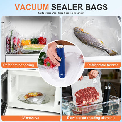 60PCS Vacuum Sealing Bags, Reusable Vacuum Sealer Bags for Food, BPA-Free Vacuum Zipper Bags, Sous Vide Bags for Food Storage (S, M, L, XL)