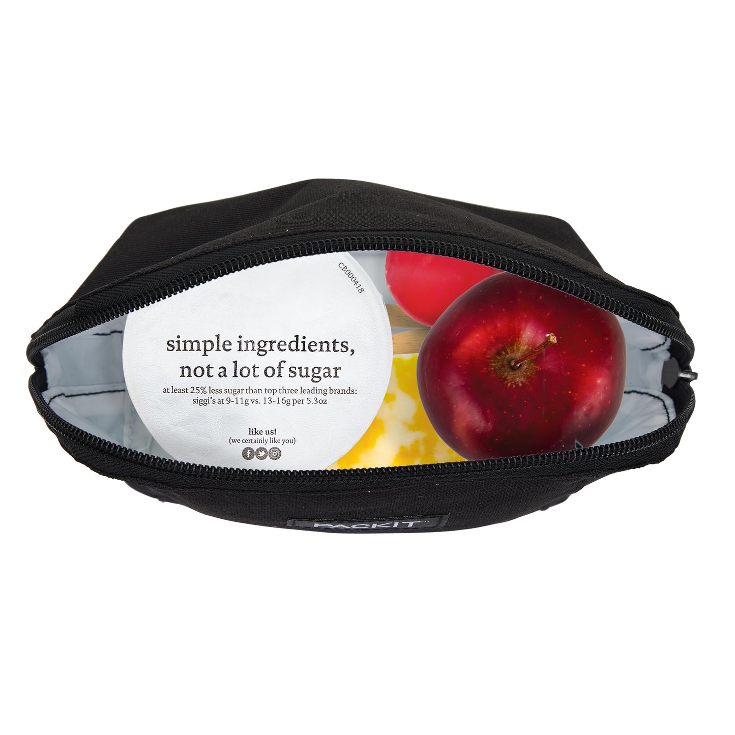 PackIt Freezable Snack Bag, Black, Built with EcoFreeze Technology, Foldable, Reusable, Zip Closure Locks in Cool Dry Air, Great for All Ages, and Fresh Snacks On the Go