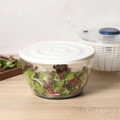 Sur La Table Kitchen Essential 6.3 Qt Salad Spinner, Fruit Wahser, Fruit Washing Bowl with Strainer, Vegertable Cleaner, Salad Cleaner, Lettuce Washer - Navy Blue