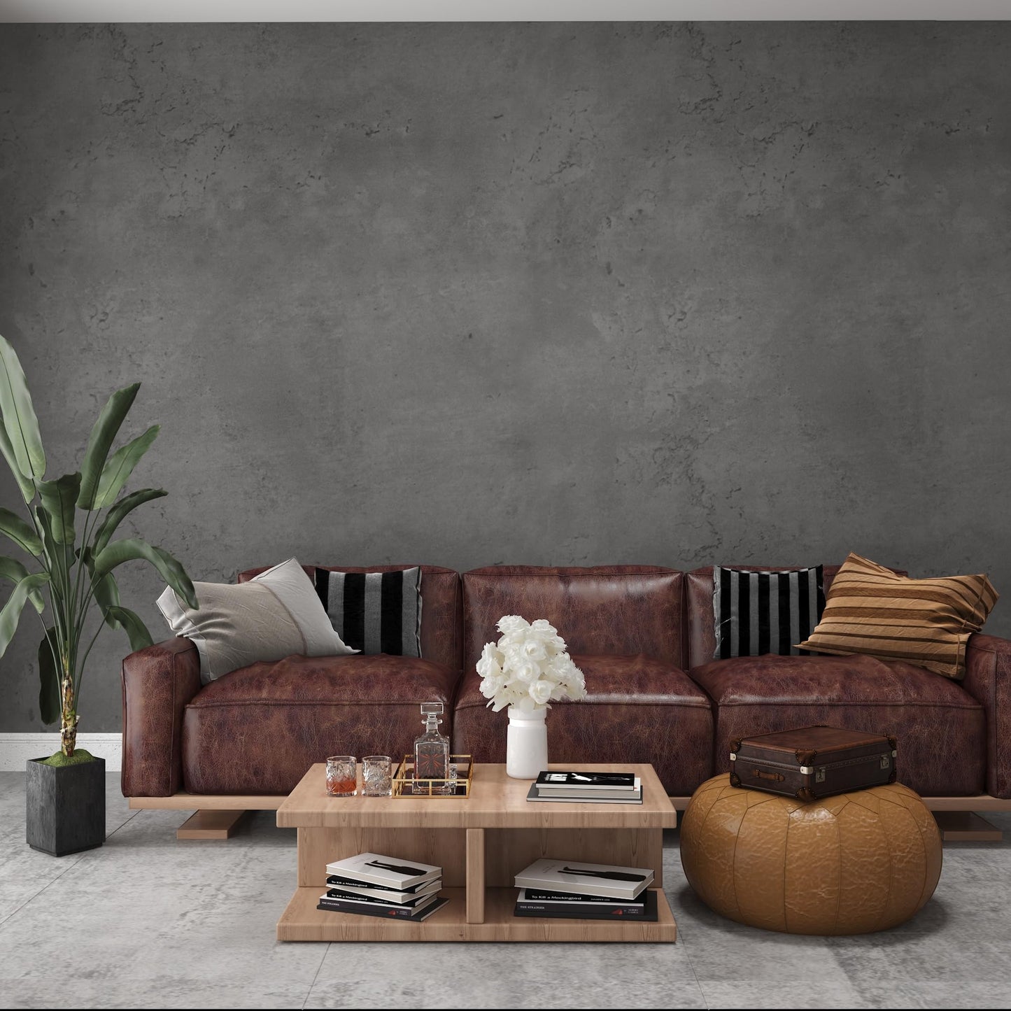 3YECAO 31"×1181" Extra Wide Big Thick Darker Grey Black Concrete Wallpaper Peel and Stick Removable Matte Textured 3d Dark Gray Concrete Cement Contact Paper for Store Coffee Room Gym Bedroom Bathroom