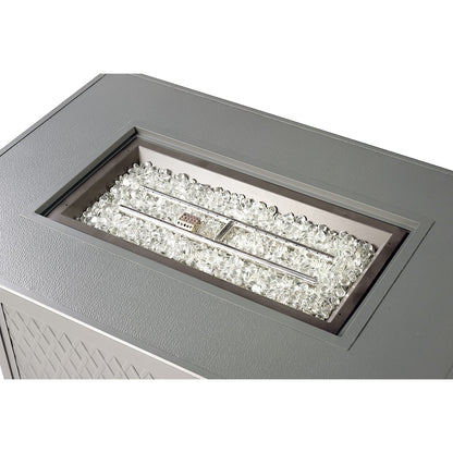Oakland Living Rectangular 48 in. x 36 in. Aluminum Propane Fire Pit Table, Glass Beads, Two Covers, Lid, 57,000 BTUs in Grey Finish