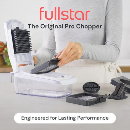 Fullstar Pro Chopper - 4-in-1 Vegetable Chopper & Spiralizer with Container | Essential Kitchen Gadget (White)