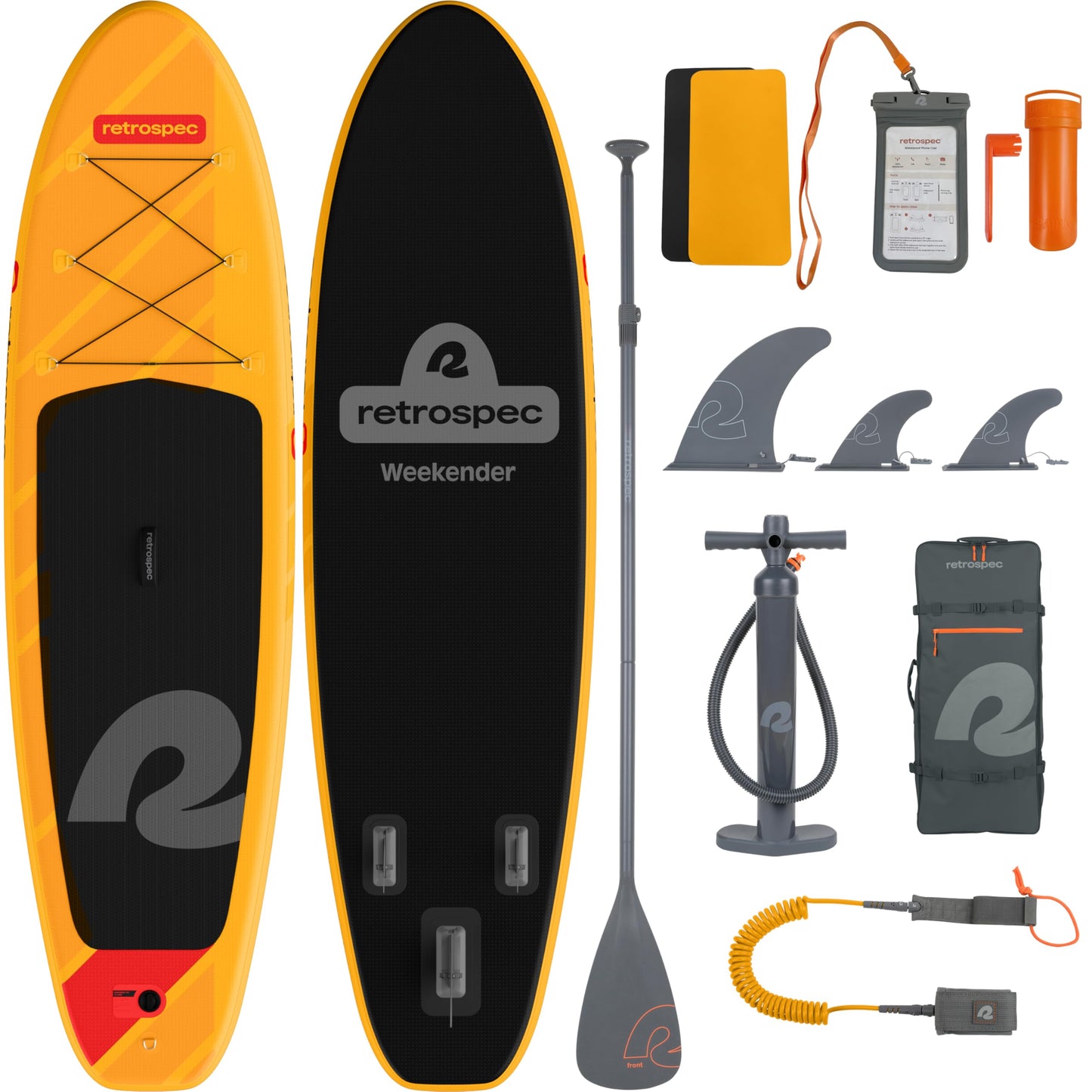 Retrospec Weekender Inflatable Stand Up Paddle Board Includes Paddle, Pump, Travel Bag and Accessories 10’6” Lightweight Inflatable SUP, Puncture Resistant Inflatable Paddle Board for Adults