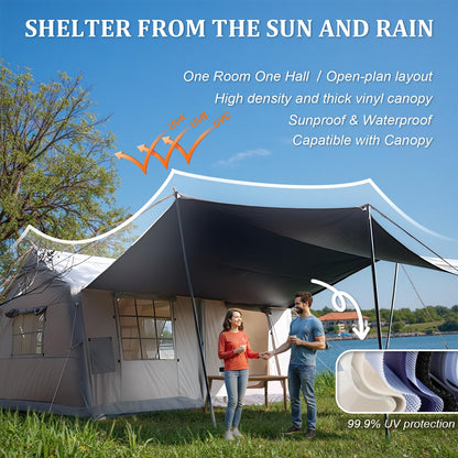 13'x10' Inflatable Camping Tents with Blackout Canopy, Large Inflatable Tent 10-12 Person, 4 Season Blow up Tents for Camping with Stove Jack, Waterproof Inflatable Hot Tent for Camping Outdoors