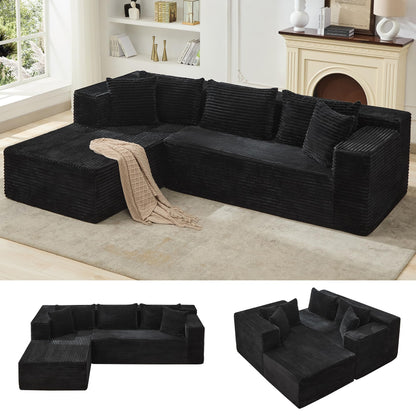 Modular Sectional Sofa Cloud Sectional Couch, 106" Comfy L Shaped Couches for Living Room,Oversized Sofa Sleeper with Deep Seat, No Assembly Required